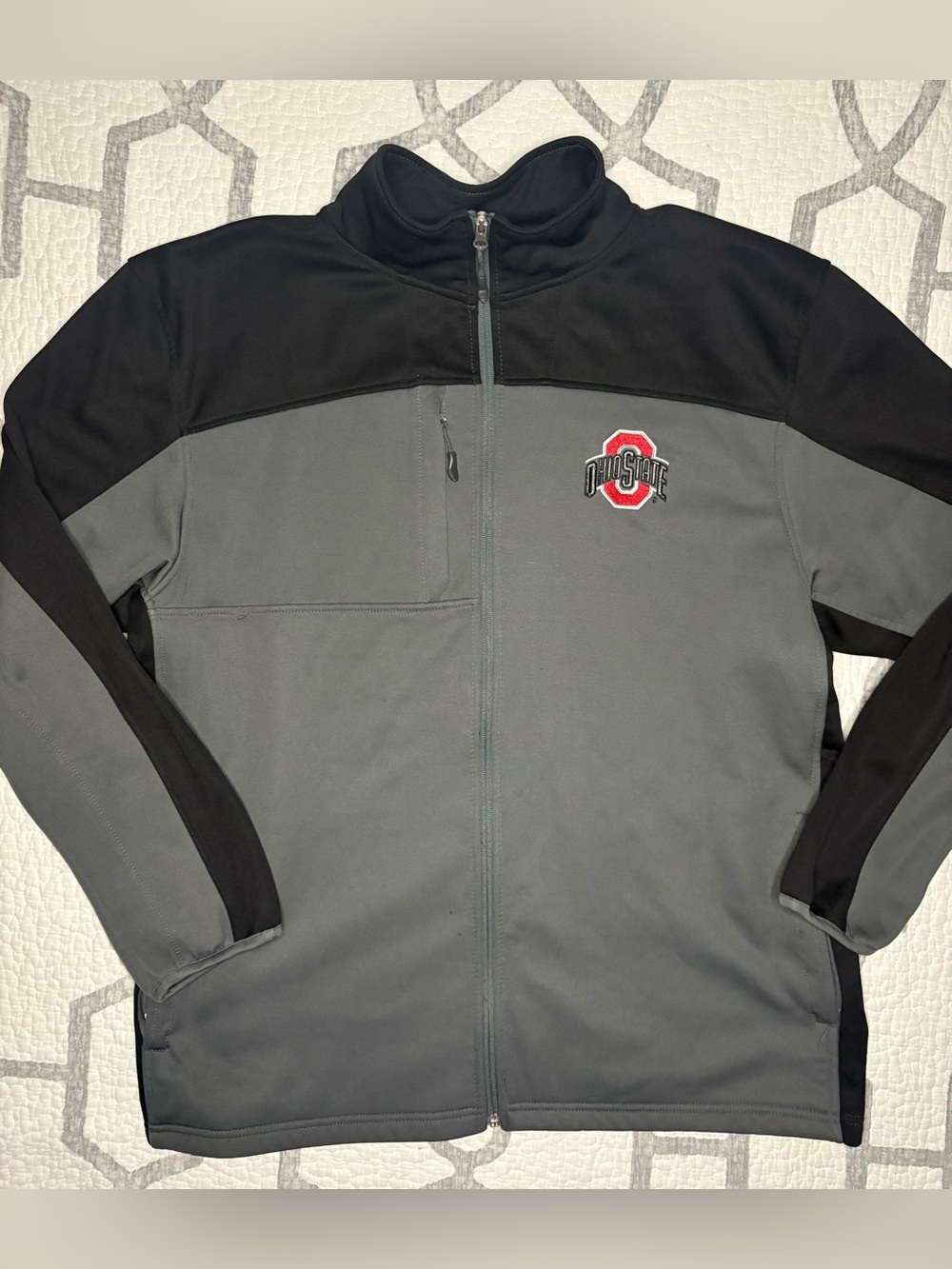 Men’s Ohio State Buckeyes Two-Tone Full-Zip Jacket - Gray/Black
